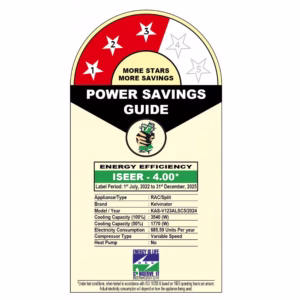 Kelvinator Inverter Split AC, 1 Ton 3 Star, Turbo cooling, Blue Fin Coating, 2025 Launch KAS-V123ALSC5