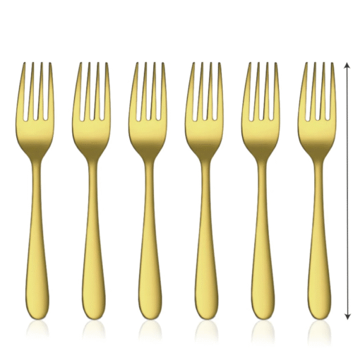 JASMINE10_46ac2d06-6efa-4b75-beab-895eba1440bc DESSERT FORK STAINLESS STEEL CUTLERY WITH GOLD PVD COATING MONIKA