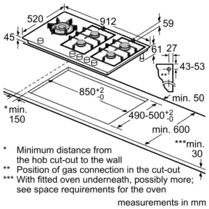 Siemens 90 cm 5 Burner Hob iQ700 Series (ER9A6SD70I)