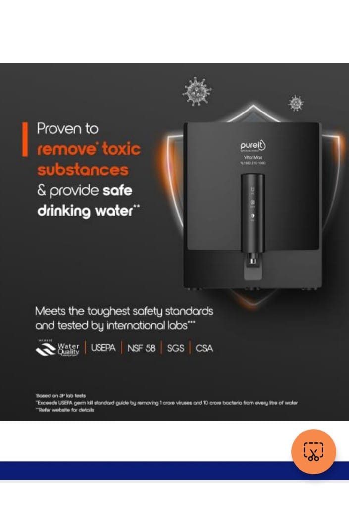 PureIt VitalMax (RO+UV) Water Purifier With Filtra Power Technology & Advanced 7 Stage Filtration