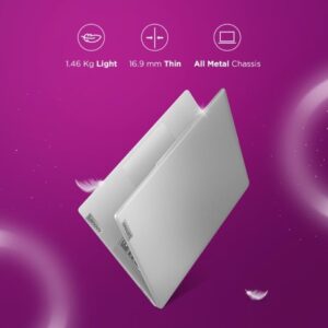 Lenovo IdeaPad Slim 5 13th Gen Intel Core i5 13420H 14"(35.5cm) WUXGA OLED Laptop (16GB/1TB SSD/Win 11/MSO Home 24/Backlit KB/FHD Camera/Luna Grey/1.46Kg), 83HR000WIN