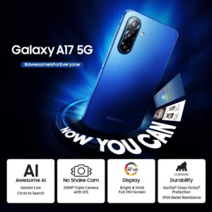 Samsung Galaxy A17 5G (Gray, 8GB RAM, 128GB Storage)