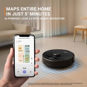 Eureka Forbes SmartClean Home Mapping Nuo S2, 9000Pa High Suction Robotic Vacuum Cleaner | LiDAR 3.0 | Wet Mopping | 5-Hour Run Time | Covers 3000+ Sq. Ft. | Smart App Control