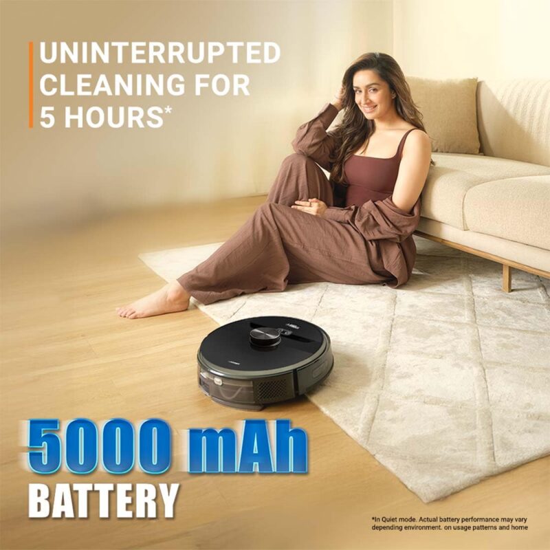 Eureka Forbes SmartClean Home Mapping Nuo S2, 9000Pa High Suction Robotic Vacuum Cleaner | LiDAR 3.0 | Wet Mopping | 5-Hour Run Time | Covers 3000+ Sq. Ft. | Smart App Control