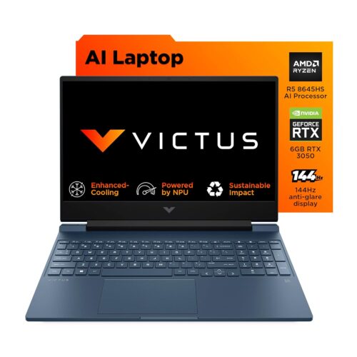 715HmseOWIL._SL1500_ HP Victus, AMD Ryzen 5 8645HS, 6GB RTX 3050 Gaming Laptop (16GB DDR5, 512GB SSD),144Hz,300 nits,IPS, 15.6''/39.6cm, FHD, Win11, Office 24, Blue, 2,29kg, Backlit Kb,HD Camera, fb3012AX