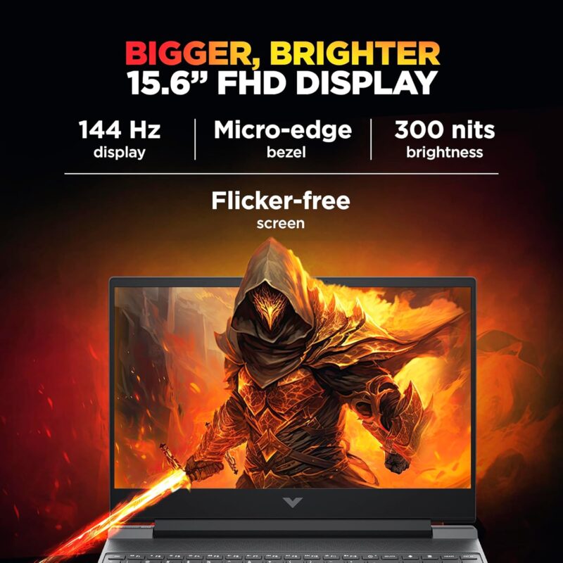 HP Victus, 13th Gen Intel Core i5-13420H, 4GB RTX 2050, 16GB DDR4 (Upgradeable) 512GB SSD, 144Hz, IPS, 300 nits, FHD, 15.6''/39.6cm, Win11, M365* Office24, Mica Silver, 2.3kg, fa2703tx Gaming Laptop