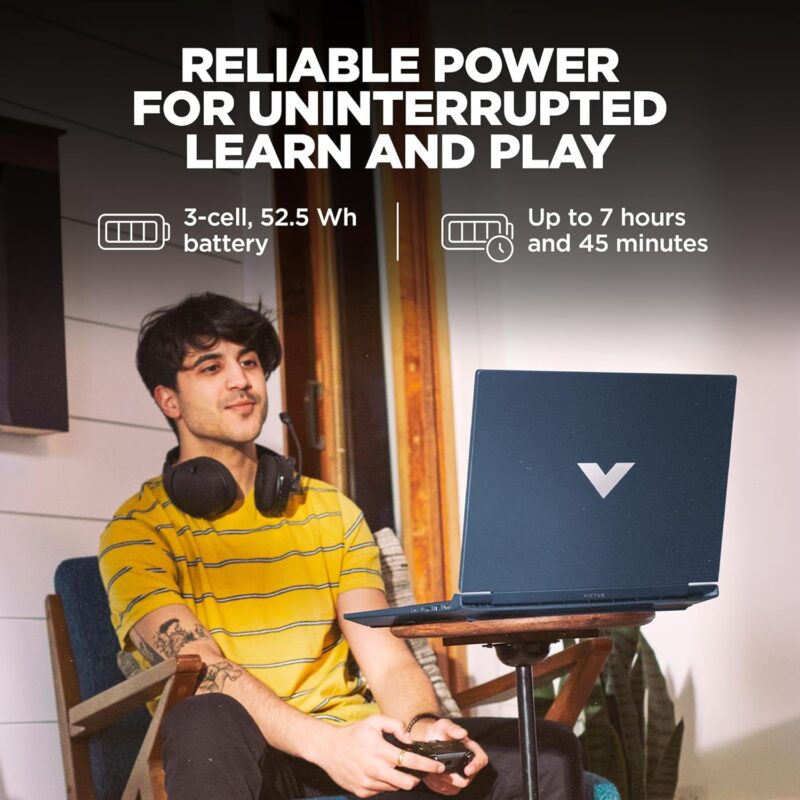 HP Victus, 12th Gen Intel Core i5-12450H, RTX 3050 (16GB DDR4, 512GB SSD) FHD, IPS, 144Hz, 15.6"/39.6cm, Win 11, Office 21, Blue, 2.3kg, fa1412tx, B&O Audio, Backlit Gaming Laptop